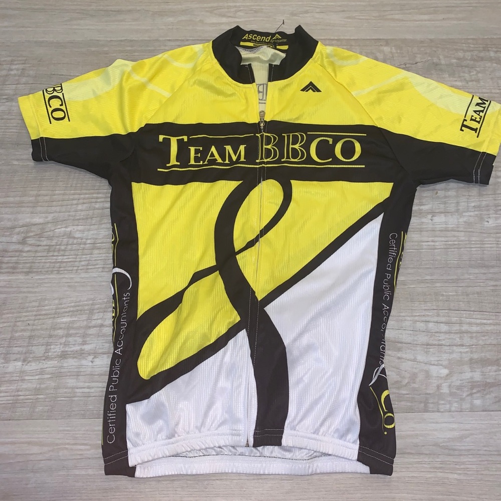 BLACK YELLOW & WHITE PROFESSIONAL BIKE JERSEY